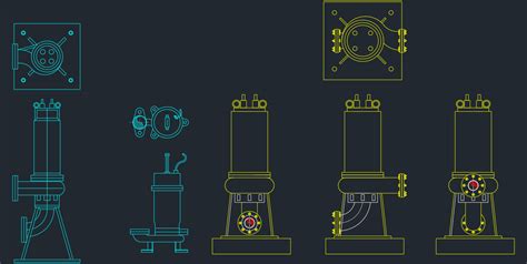 centrifugal pump cad block|submersible pump autocad block.